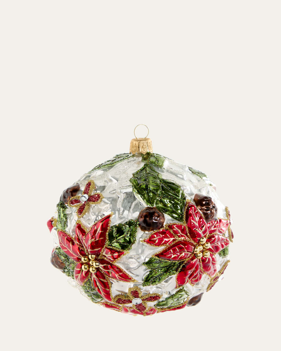 Poinsettia Ball Ornament